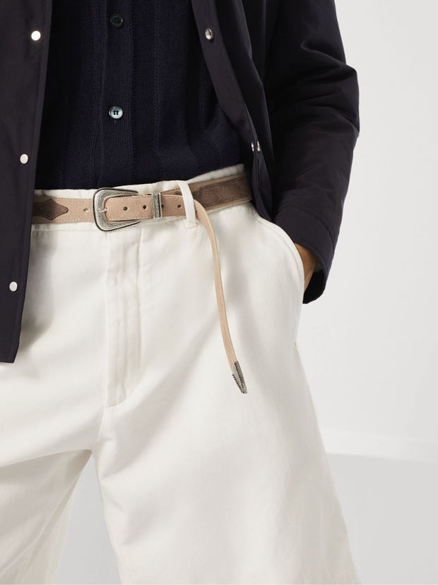 Brunello Cucinelli Leather Bicolor Belt - Beige