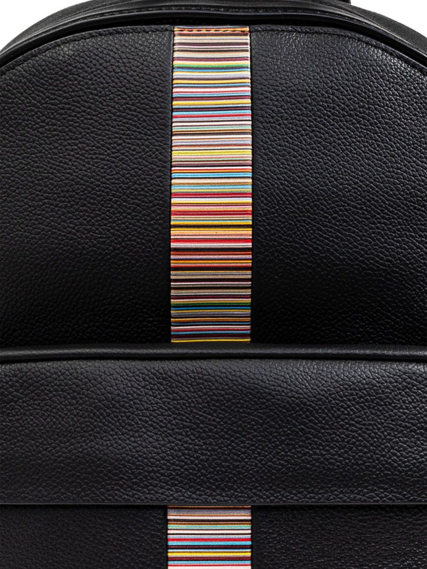 Paul Smith Signature Stripe Leather Backpack - Black