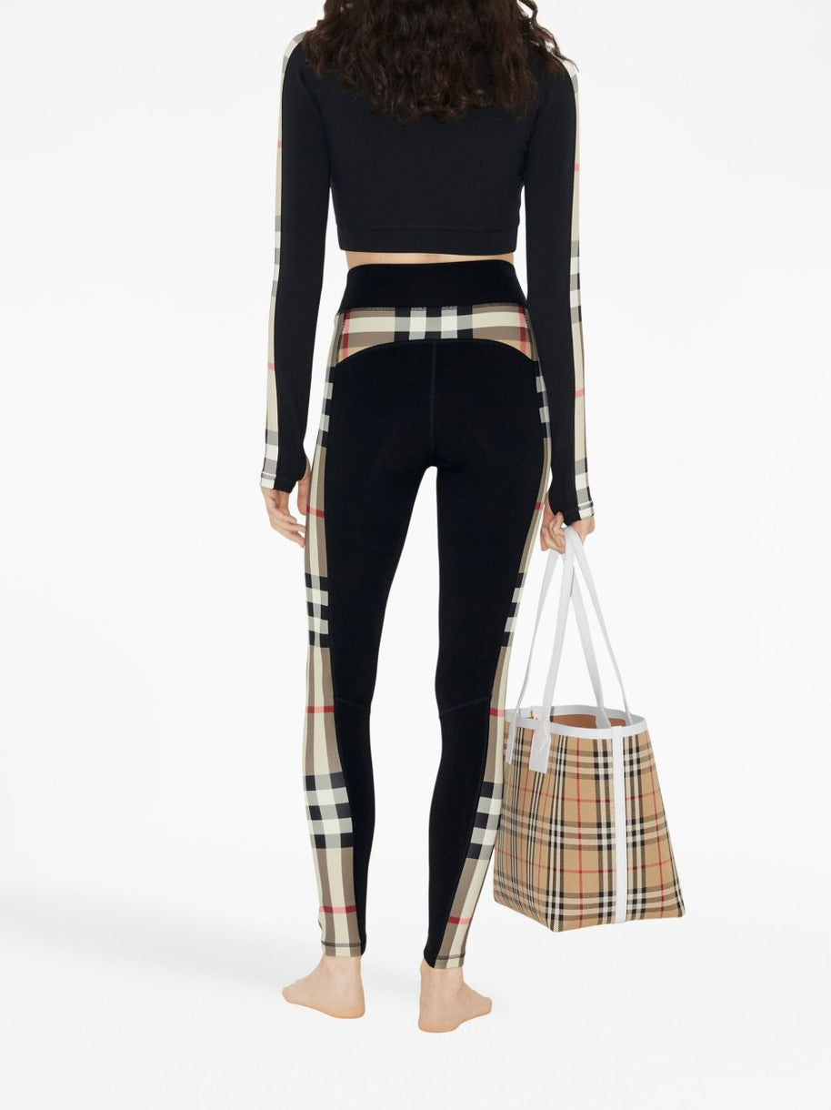 Burberry Check Motif Leggings - Black