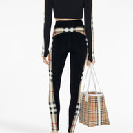 Burberry Check Motif Leggings - Black
