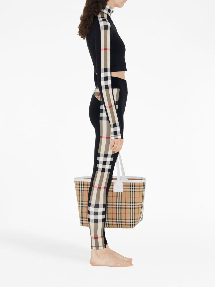 Burberry Check Motif Leggings - Black