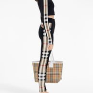 Burberry Check Motif Leggings - Black