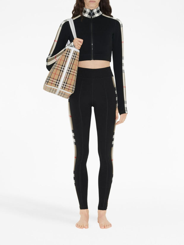 Burberry Check Motif Leggings - Black