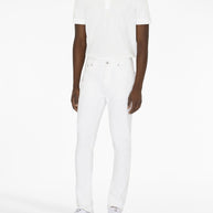 Burberry Check Collar Cotton Polo Shirt - White