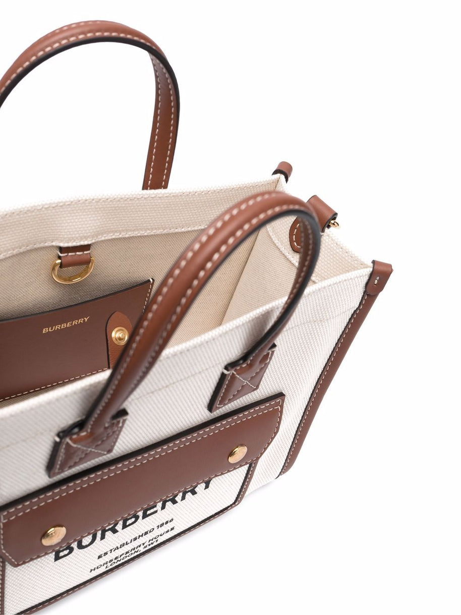 Burberry Pocket Mini Tote Bag - White
