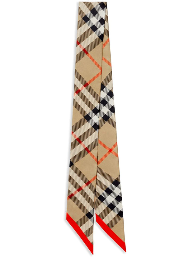Burberry Check Silk Scarf - Beige