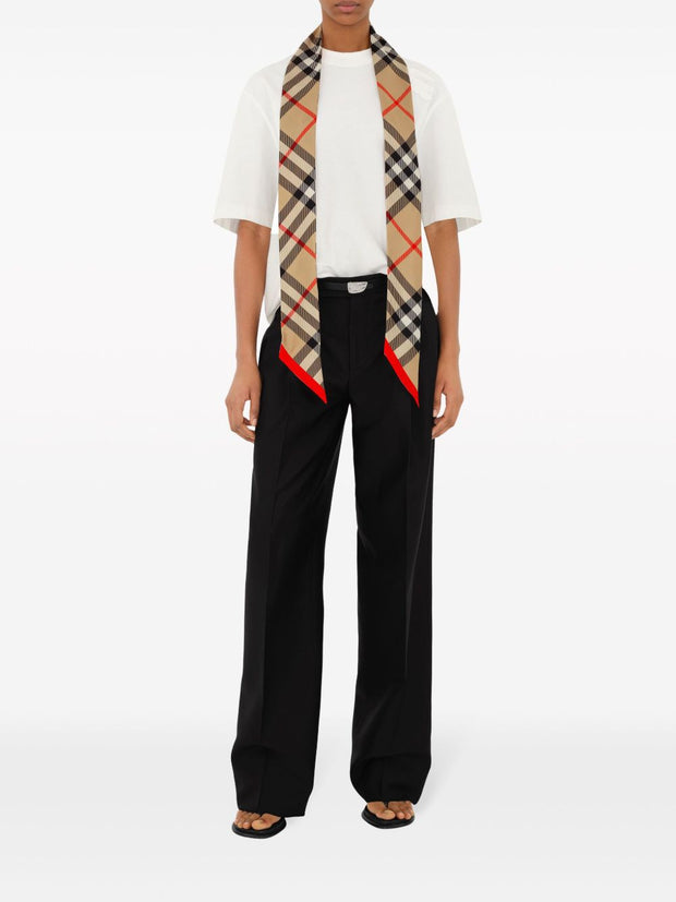 Burberry Check Silk Scarf - Beige