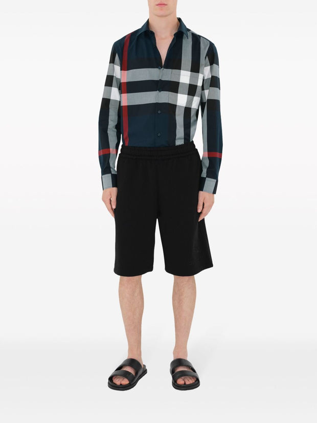 Burberry Check Cotton Shirt - Blue