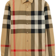 Burberry Check Cotton Shirt - Beige