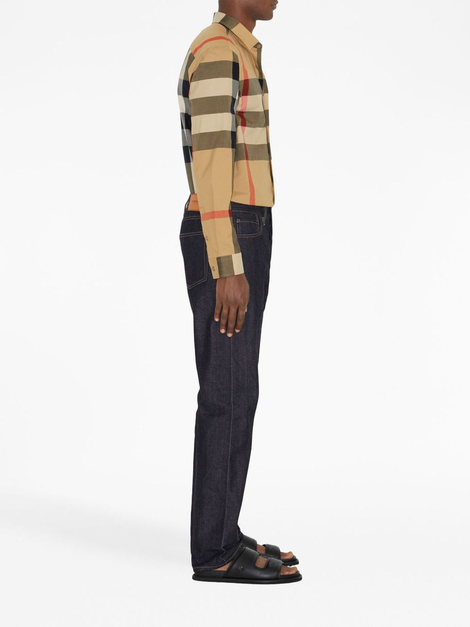 Burberry Check Cotton Shirt - Beige