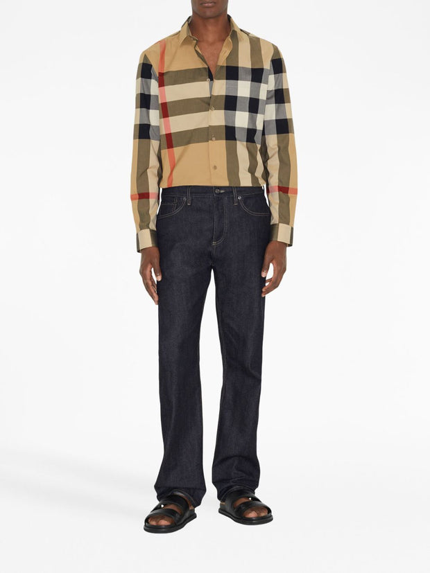 Burberry Check Cotton Shirt - Beige