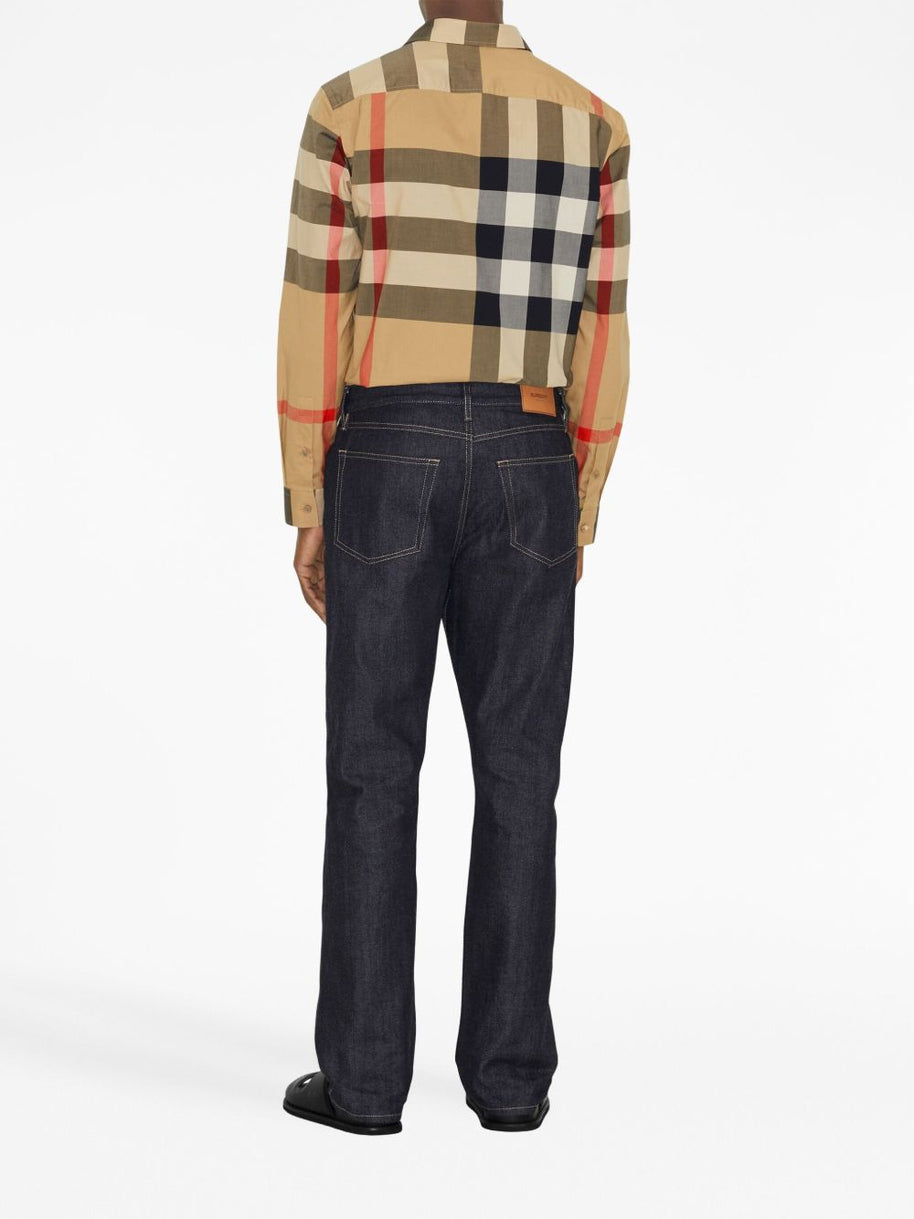 Burberry Check Cotton Shirt - Beige