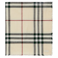 Burberry Giant Check Wool Scarf - Cream