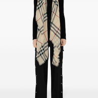Burberry Giant Check Wool Scarf - Cream