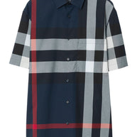 Burberry Check Cotton Shirt - Blue