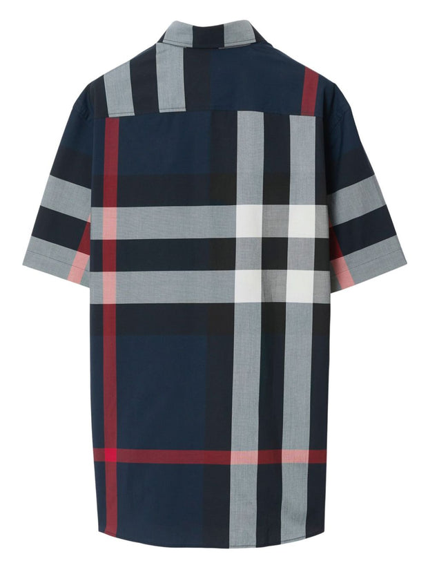 Burberry Check Cotton Shirt - Blue
