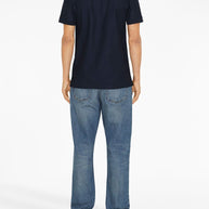 Burberry Check Collar Cotton Polo Shirt - Blue