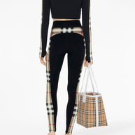 Burberry Check Motif Cropped Sweatshirt - Black