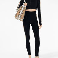 Burberry Check Motif Cropped Sweatshirt - Black