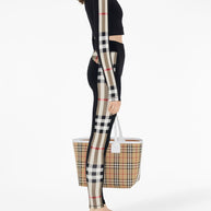 Burberry Check Motif Cropped Sweatshirt - Black