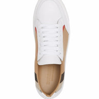 Burberry Check Leather Sneakers - White