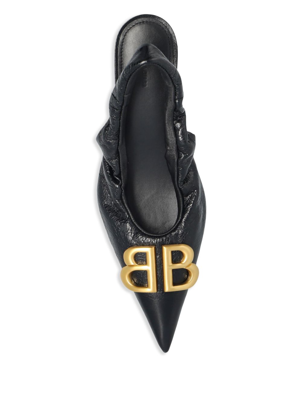 Balenciaga Monaco Leather Slingback Pumps - Black