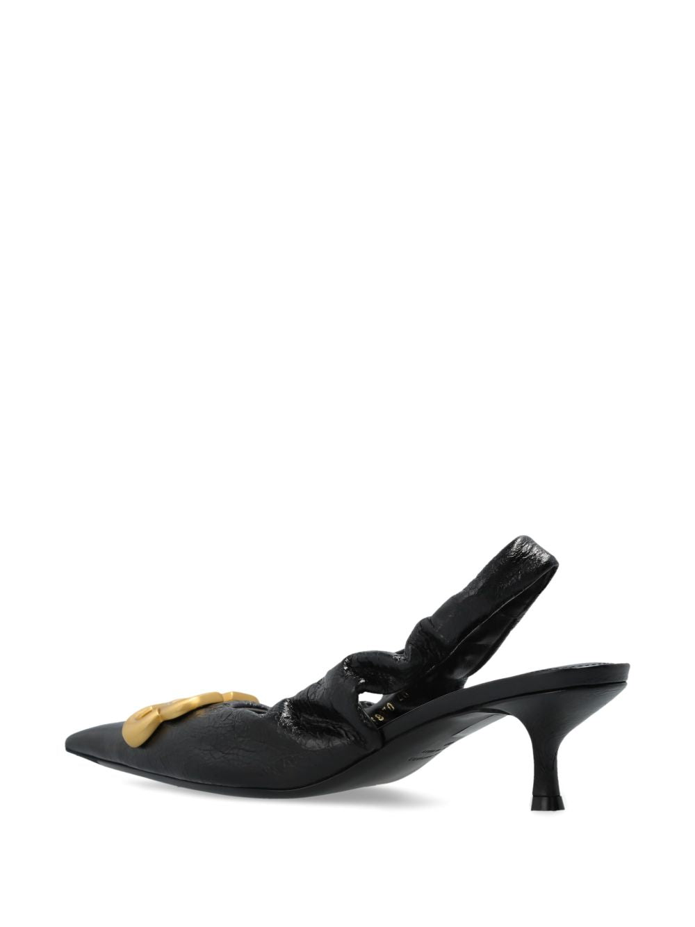 Balenciaga Monaco Leather Slingback Pumps - Black