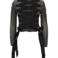 Balenciaga  Lace-up Denim Jacket - Grey