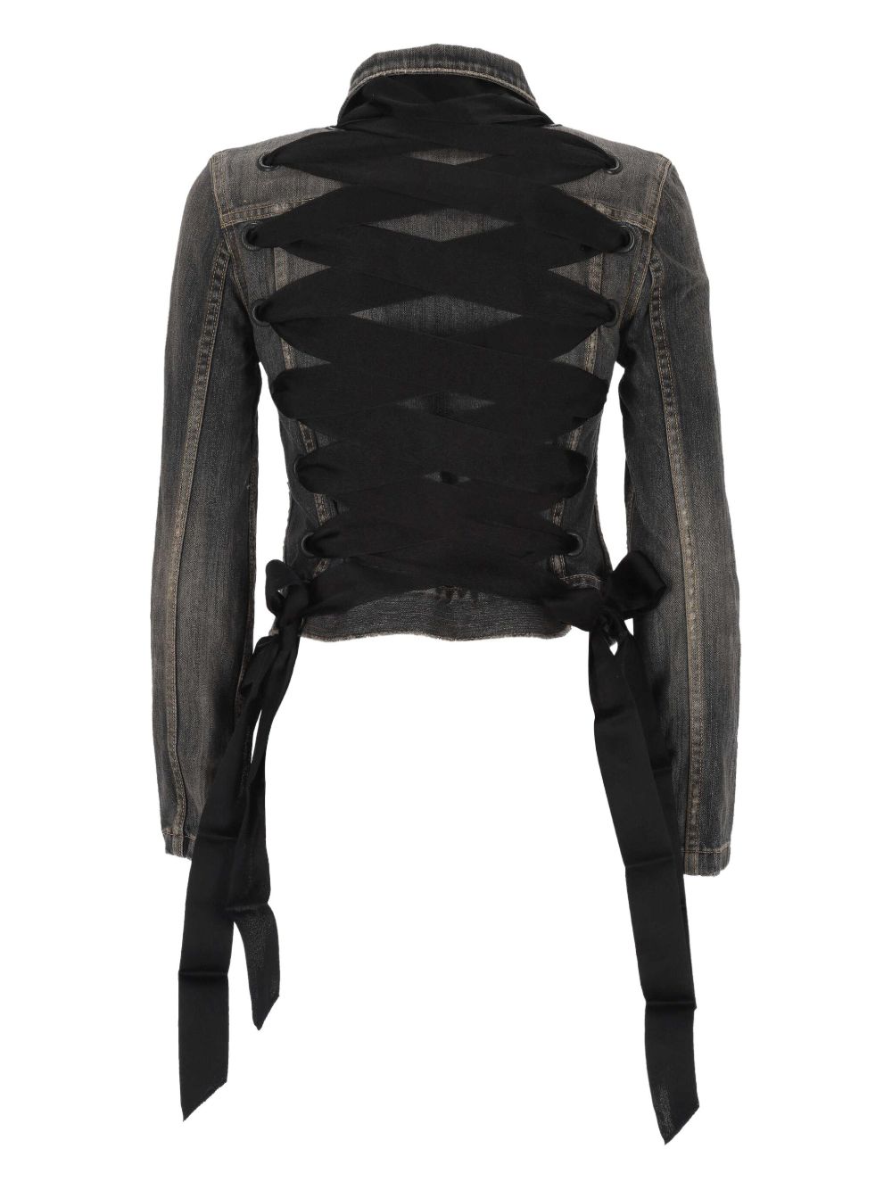 Balenciaga  Lace-up Denim Jacket - Grey