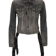 Balenciaga  Lace-up Denim Jacket - Grey
