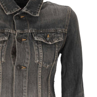 Balenciaga  Lace-up Denim Jacket - Grey