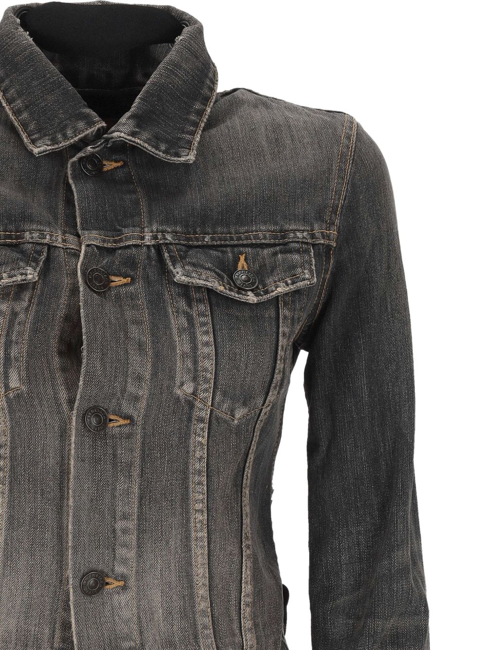 Balenciaga  Lace-up Denim Jacket - Grey