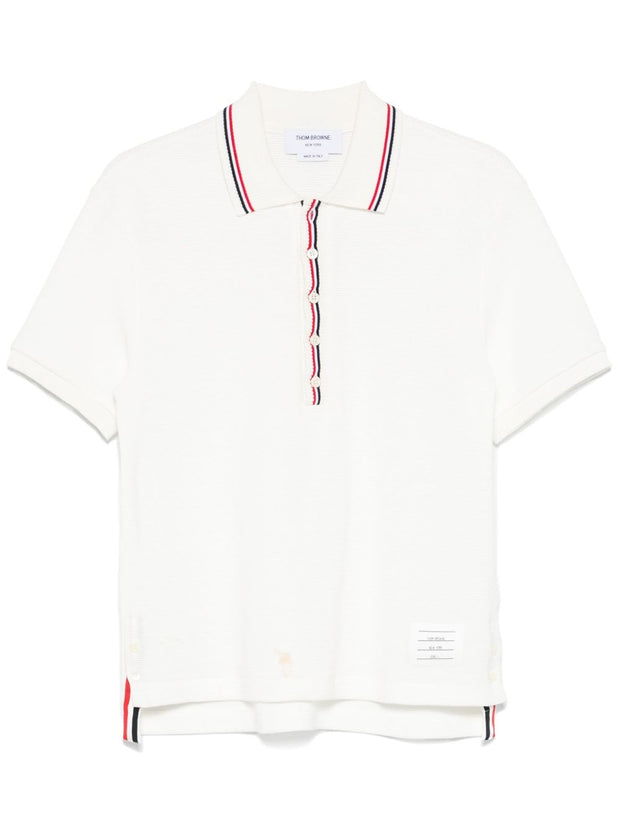 Thom Browne Rwb Cotton Polo Shirt - White