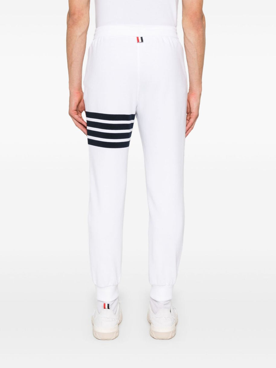 Thom Browne 4Bar Cotton Sweatpants - White