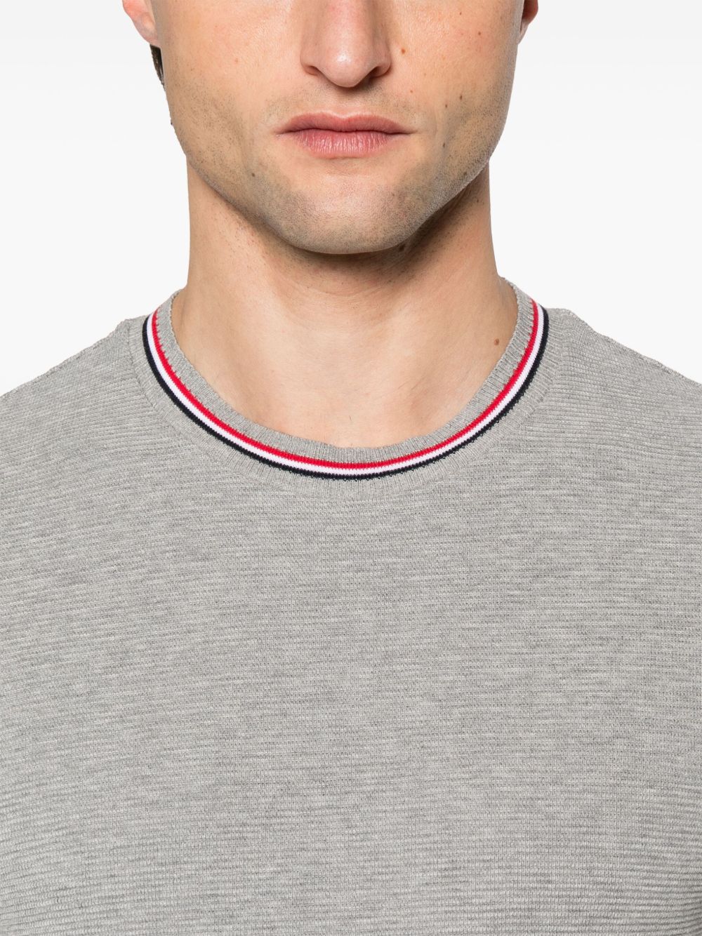 Thom Browne Rwb Cotton T-shirt - Light Grey