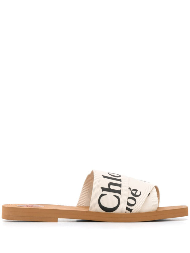 Chloé Woody Slide Sandals - White