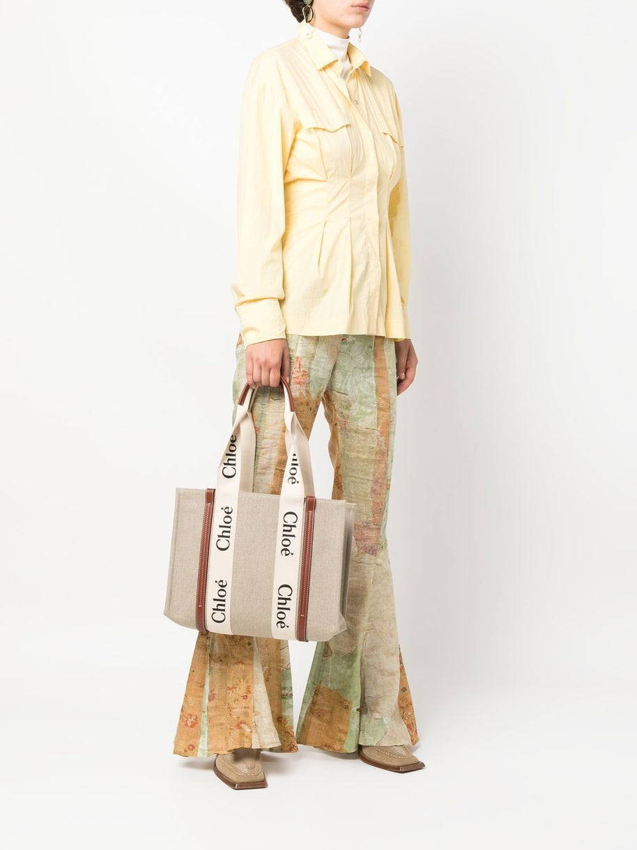 Chloé Woody Canvas Medium Tote Bag