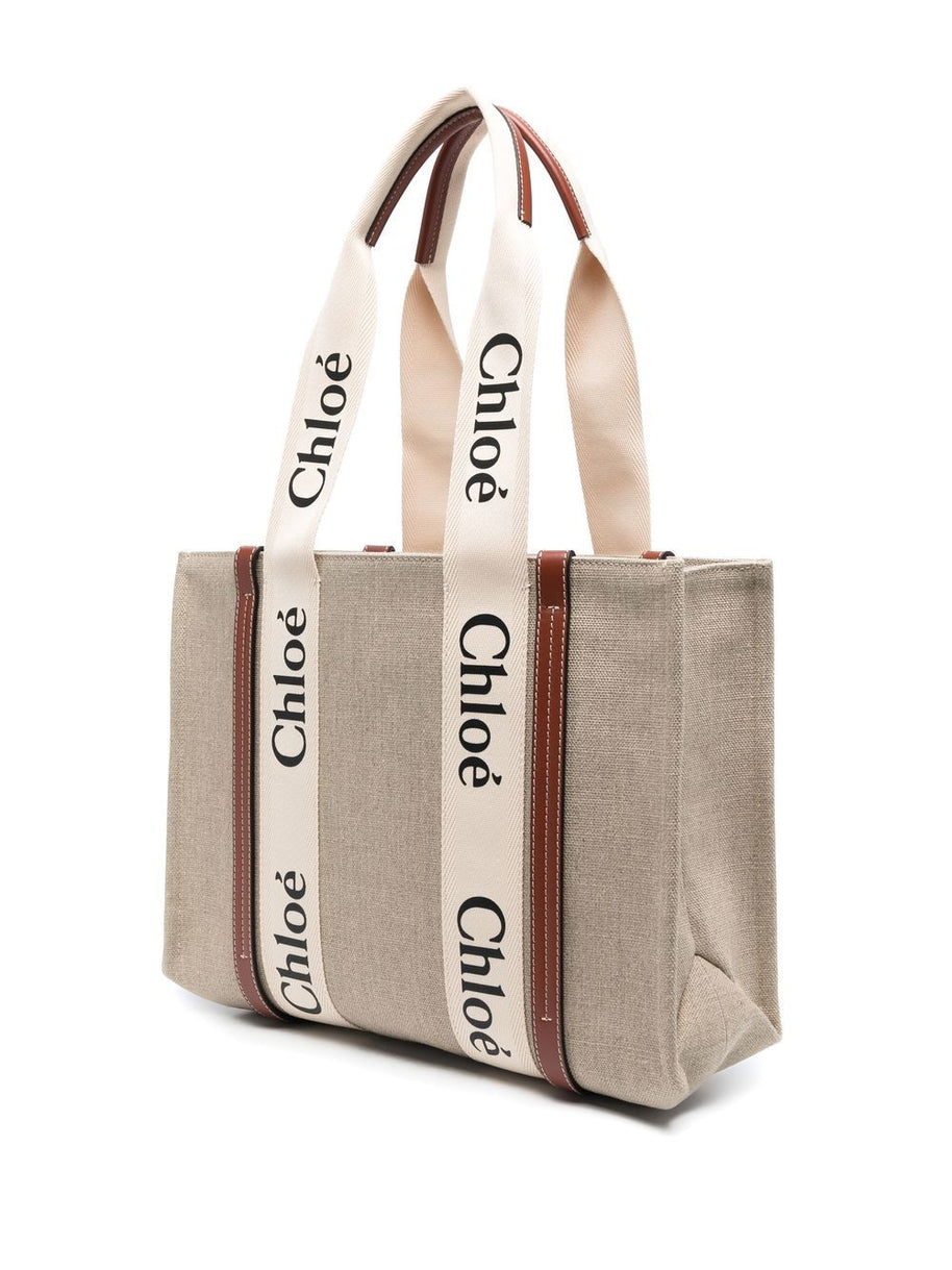 Chloé Woody Canvas Medium Tote Bag