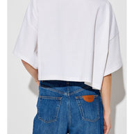 Chloé Logo Cotton Cropped T-shirt - White