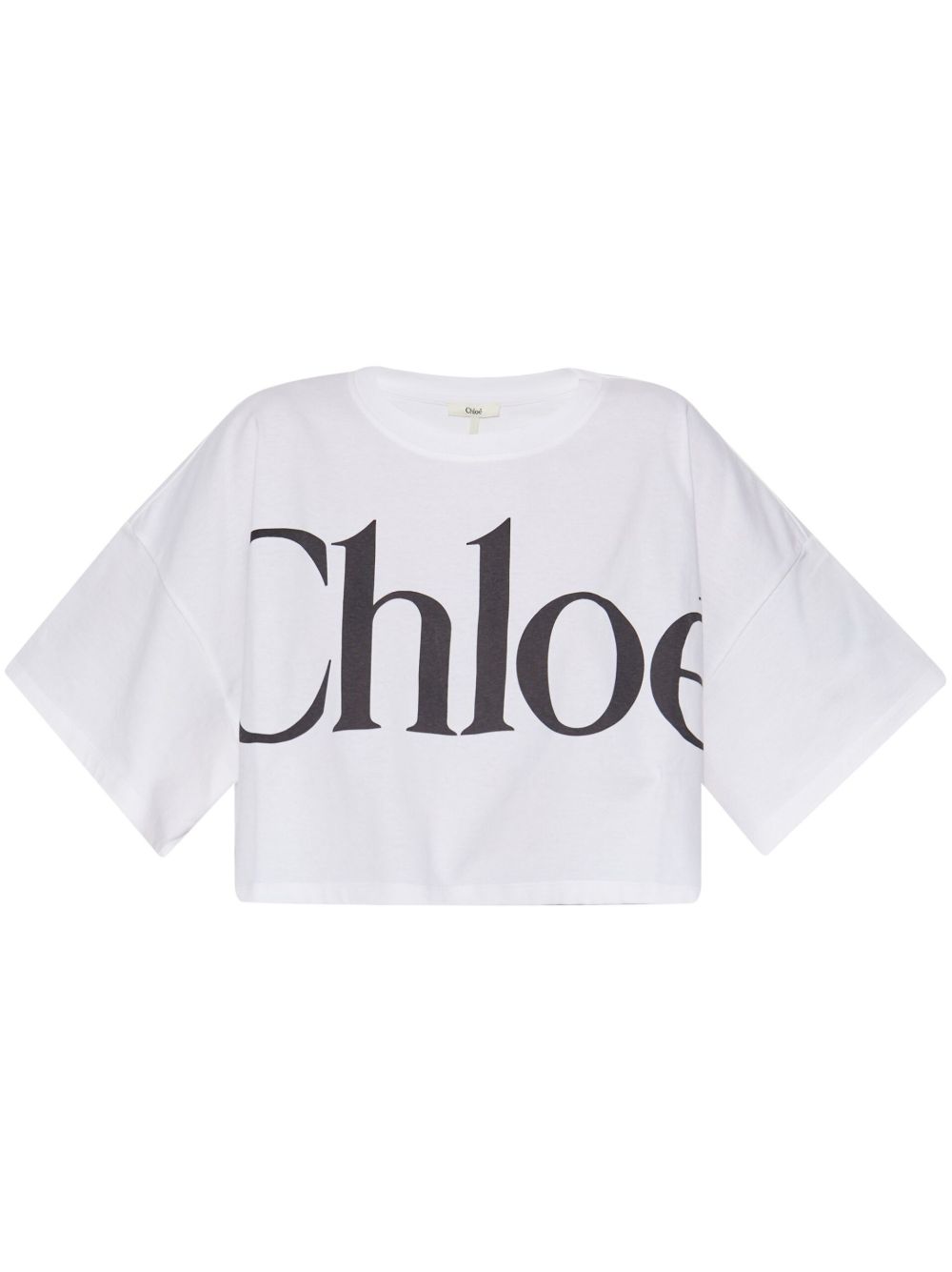 Chloé Logo Cotton Cropped T-shirt White