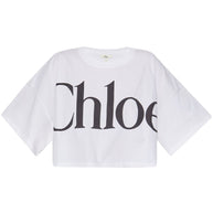 Chloé Logo Cotton Cropped T-shirt - White