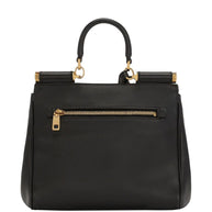 Dolce & Gabbana Sicily Soft Leather Handbag - Black