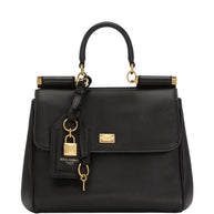 Dolce & Gabbana Sicily Soft Leather Handbag - Black