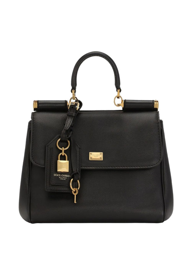 Dolce & Gabbana Sicily Soft Leather Handbag - Black