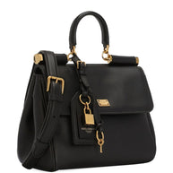 Dolce & Gabbana Sicily Soft Leather Handbag - Black