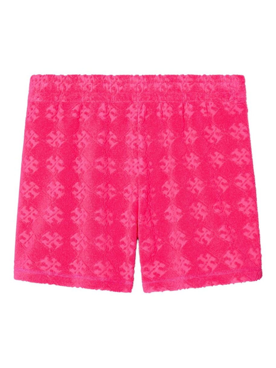 Tory Burch Logo Cotton Shorts - Fuchsia