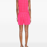Tory Burch Logo Cotton Shorts - Fuchsia