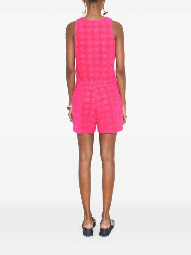 Tory Burch Logo Cotton Shorts - Fuchsia