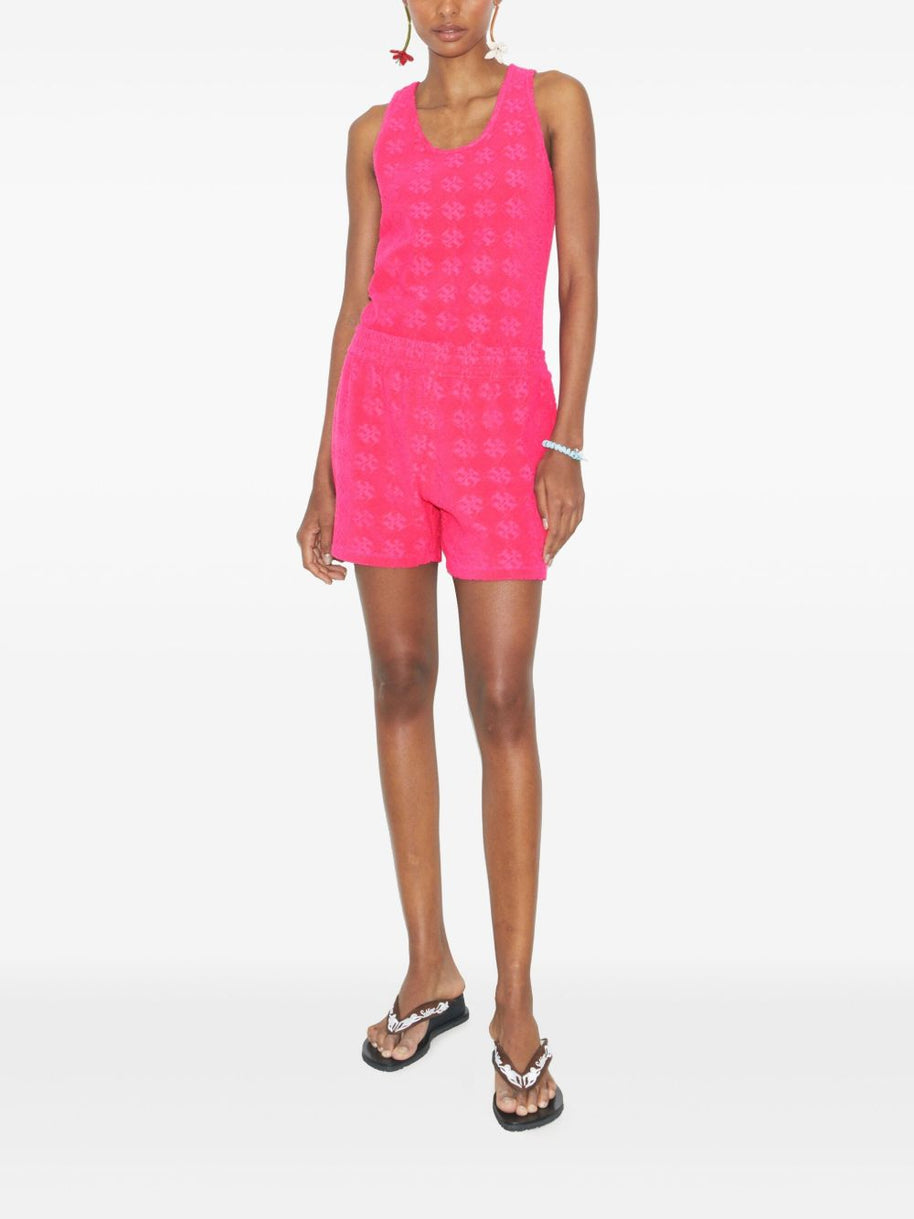 Tory Burch Logo Cotton Shorts - Fuchsia