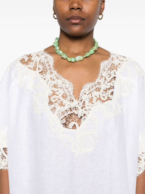 Ermanno Scervino Linen Long Kaftan - White
